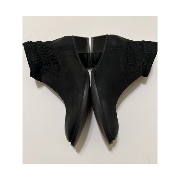 Very Volatile Leather Braided Distressed Zip Up Black Booties 8.5 - Picture 9 of 10